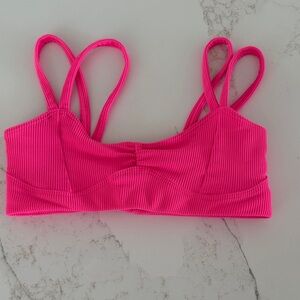 FIVE DANCEWEAR-Vibrant Pink Ribbed Bralette